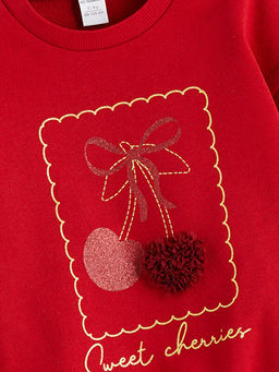 Bisiklet Yaka K?z ?ocuk Sweatshirt 2li