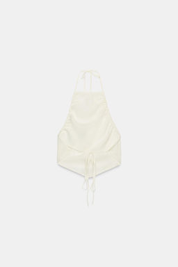 TOP HALTER FRUNCES / Blanco - Zara фото 11