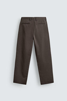 COTTON/LINEN PLEATED TROUSERS - Zara фото 8