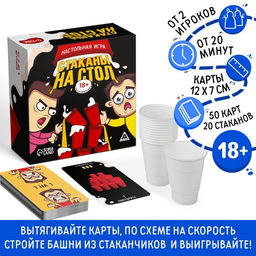 Настольная игра Стаканы на стол, 50 карт, 20 стаканов, 18+ - Лас играс фото 3