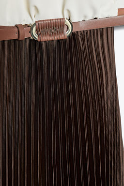 PLEATED COMBINED MIDI DRESS - Zara фото 20
