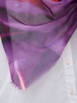 Большой, красивый двусторонний платок с рисунком в стиле арт-декои необычной текстурой ткани. - Tantino фото 4