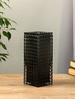 Ваза для цветов «Валери», кубики, 24.5×10 см, стекло, серая