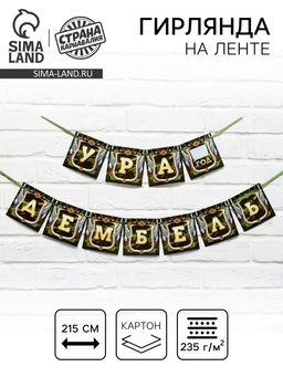 Гирлянда на ленте Дембель, длина 215 см