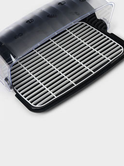 Хлебница с крышкой «Рондо», 34×26×15.5 см, пластик, чёрная