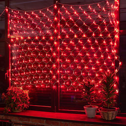 ULD-N2520-240/DTA RED IP20 Сетка светодиодная с контроллером, 240 светодиодов, 2.5х2 м, красная, IP20, провод прозрачный