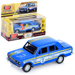 Машина металл свет-звук ВАЗ-2106 Жигули Спорт 12 см, двер, инер, синий