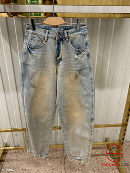 Джинсы багги с высокой посадкой