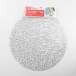 Набор салфеток сервировочных на стол Доляна Манифик, d=38 см, 4 шт, цвет серебряный  фото 6