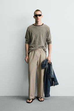 PANTAL?N RELAXED FIT ALGOD?N / Tostado