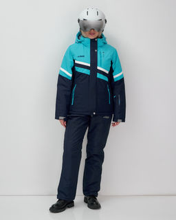 Горнолыжный костюм женский зимний бирюзового цвета 02808Br