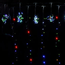 Занавес светодиодный уличный мигающий IP44 600 л. 2*3 м зелёный провод цветной