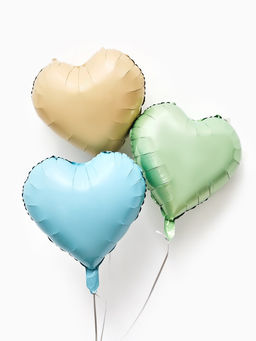 Цена за 2 шт. Воздушные шары фольгированные 17" "Сердце" цвет голубой сатин, набор 5 штук