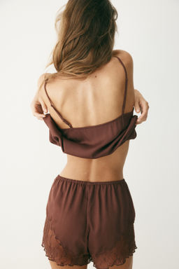 Pijama de sat?n con ribetes de encaje - H&m фото 4