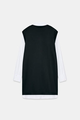 POPLIN COMBINED MINI DRESS - Zara фото 13