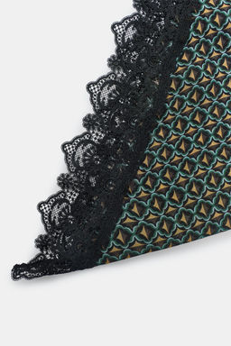 100% VISCOSE PRINTED PAREO SCARF WITH LACE - Zara фото 16