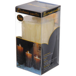 Цена за 4 шт. Сувенир с подсветкой "Свеча - Crystal" 7,5*12,5 см (работает от батареек 3 ААА)