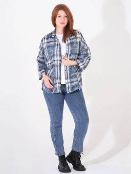 Синяя рубашка в клетку - Almond фото 4