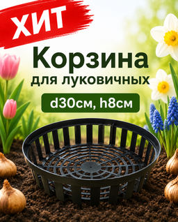 Корзина для луковичных круглая (d30см, h8см) пластик.