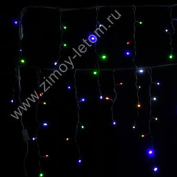 Бахрома уличная мигающая IP65 d=3,3 мм 80 LED 3 м зелёный провод цветная