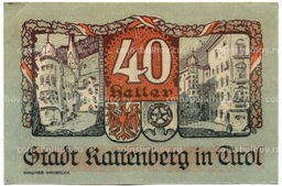 Банкнота 40 геллеров 1920 года Австрия  Раттенберг (нотгельд)