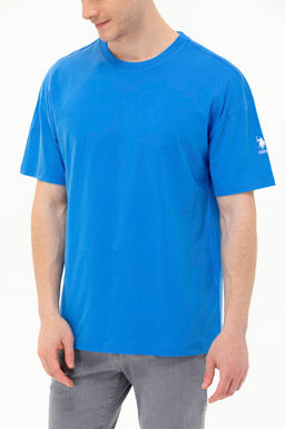 Erkek Saks Oversize Bisiklet Yaka Ti__rt