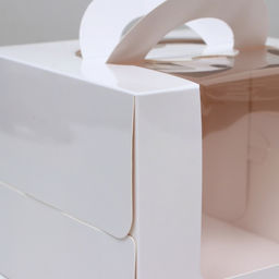 Коробка под бенто - торт с окном, белая, 18×18×14 см