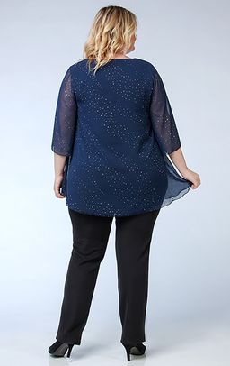 Очаровательная туника свободного силуэта из шифона серебряный дождь и вискозного трикотажа - Ckc collections фото 3