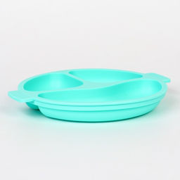 Тарелка детская 3 секции, удобные ручки, Крошка Я, 22,5х19,5х3, бирюзовый  фото 3