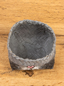 Корзинка «Кот», 8×8×13 см, бамбук, серая