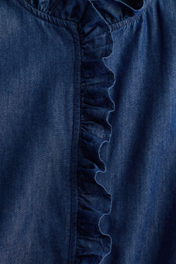 Frill-trimmed denim blouse - H&m фото 4
