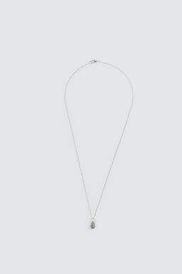 CADENA COLGANTE PIEDRA / Verde gris - Zara фото 3