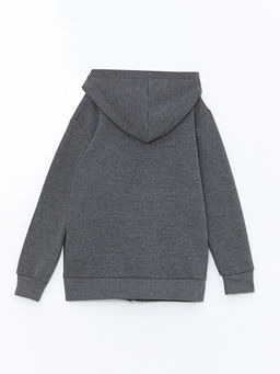Kap??onlu Erkek ?ocuk Kal?n Fermuarl? Sweatshirt