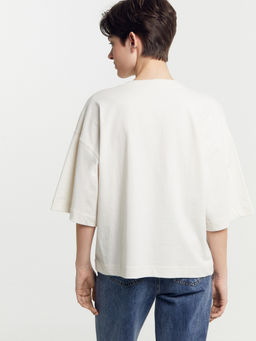 Футболка женская бежевая с печатью белый песок +печать 112769 - Mark formelle фото 7