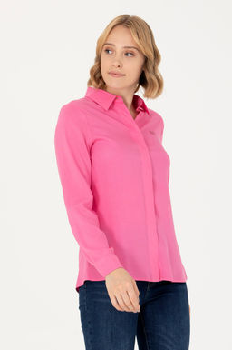 U. S. Polo Assn Женская розовая рубашка с длинным рукавом - U.s. polo assn фото 3