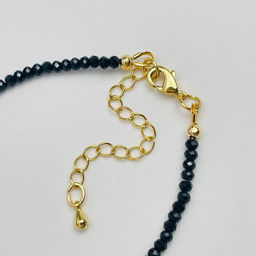 Баслет из черной Шпинели и Малахита 18,5 см + - Радуга самоцветов фото 4