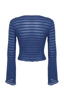 Trendyolmilla Ekru Premium Dokulu Fitted/Vucuda Oturan Baglama Detayl? Esnek Orme Bluz TWOSS24BZ00015 фото 8