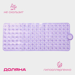 Коврик противоскользящий в ванну на присосках Доляна Рельеф,37?88 см, цвет МИКС