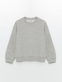 Bisiklet Yaka Basic Uzun Kollu K?z ?ocuk Sweatshirt