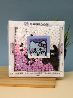 Картина из помпонов на подрамнике Draw Me! Cute cat, (20 х 20 см)