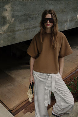 SUDADERA MANGA CORTA / Marr?n - Zara фото 5