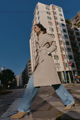 WINDPROOF WATER REPELLENT LONG TRENCH COAT WITH BELT - Zara фото 4