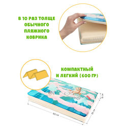 VAL KTR-M614-OC Коврик дет гимнастич Полоса препятствий, 60*144 см, 4 блока, цвет мятн., ПУТЕШАСТИКИ, шт - Valiant фото 2