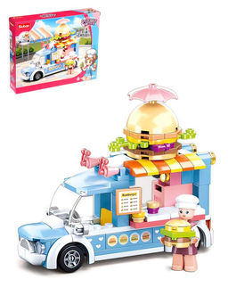 Конструктор Розовая Мечта Sluban «Фудтрак с бургерами», 154 детали