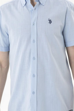 Мужская голубая рубашка с коротким рукавом - U.s. polo assn фото 6