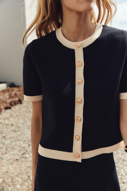 SHORT SLEEVE KNIT CARDIGAN - Zara фото 3