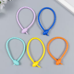 Цена за 5 шт. Основа для брелока силикон Хомут МИКС 21 см - Арт узор фото 3