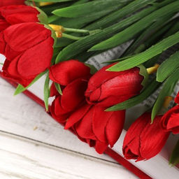 Цена за 10 шт. Цветок искусственный Букет тюльпанов 34 см 6 веток / NT596 /уп 600/ - Галеонтрейд фото 6