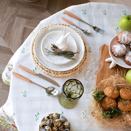 Скатерть Этель Уютная пасха, d=148 см, саржа, хлопок, 190г/м2  фото 11