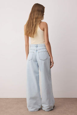 Ac?k Mavi Dikis Detayl? Normal Bel Loose Baggy Jeans TWOAW26JE00019 - Trendyolmilla фото 4